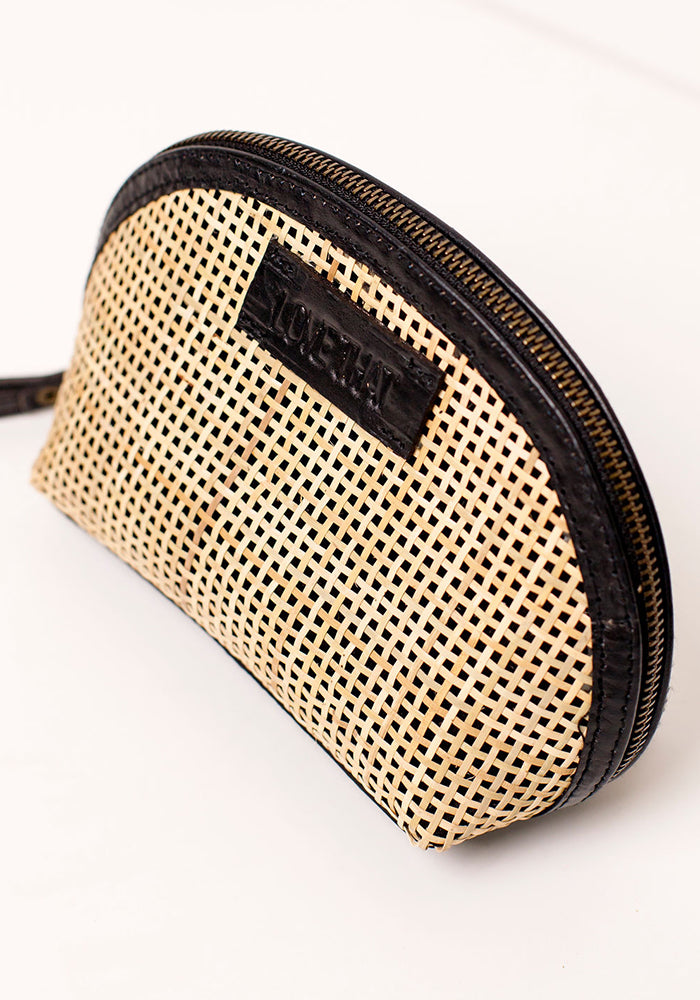Rattan Cosmetics Bag | Black