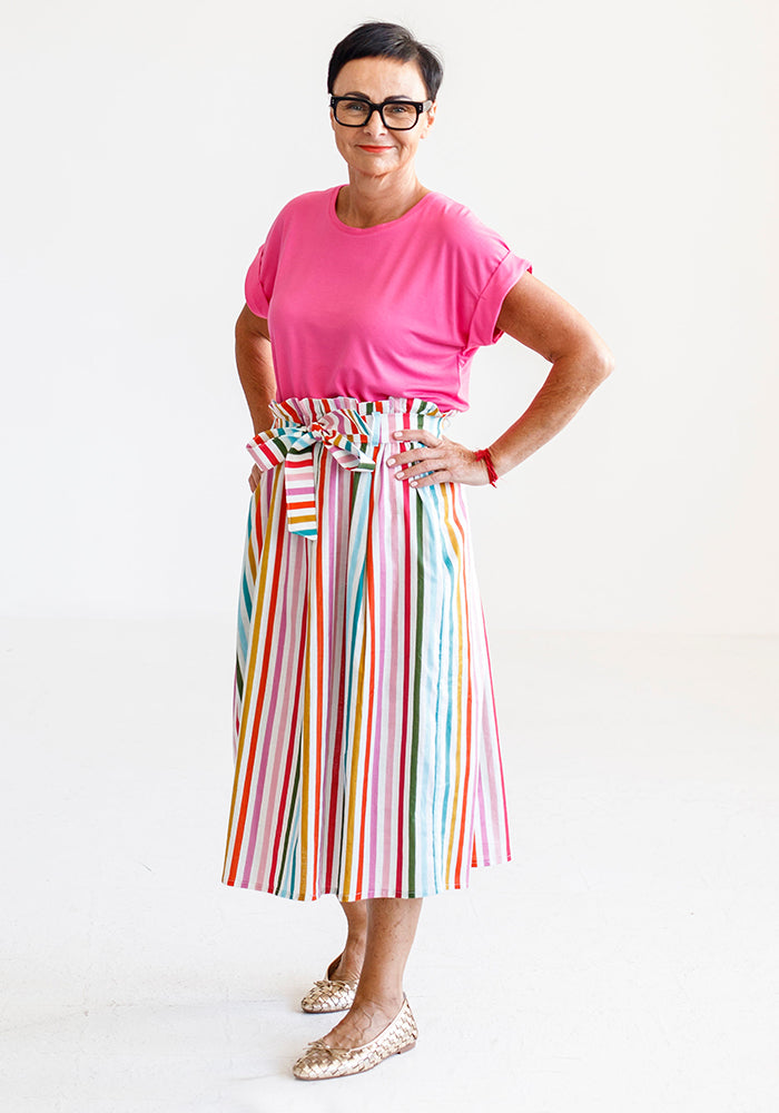 Olivia Cotton Skirt | Candy Stripe