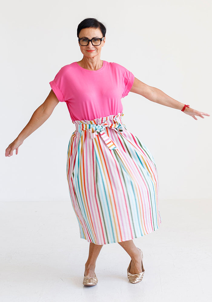 Olivia Cotton Skirt | Candy Stripe
