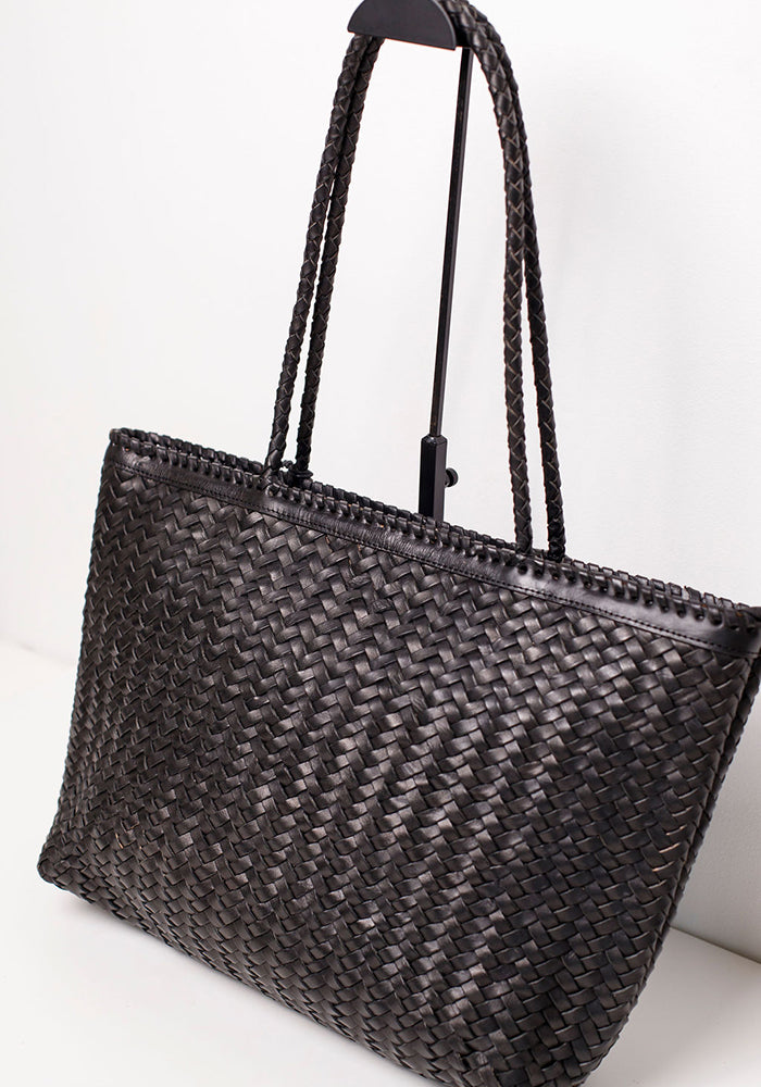 Ubud Leather Shopper Bag | Black