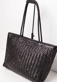 Ubud Leather Shopper Bag | Black