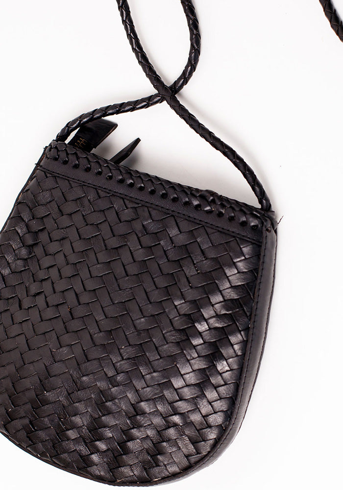 Corfu Full Leather Bag | Black
