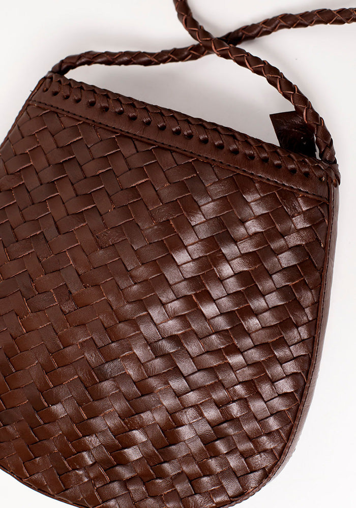 Corfu Full Leather Bag | Choc