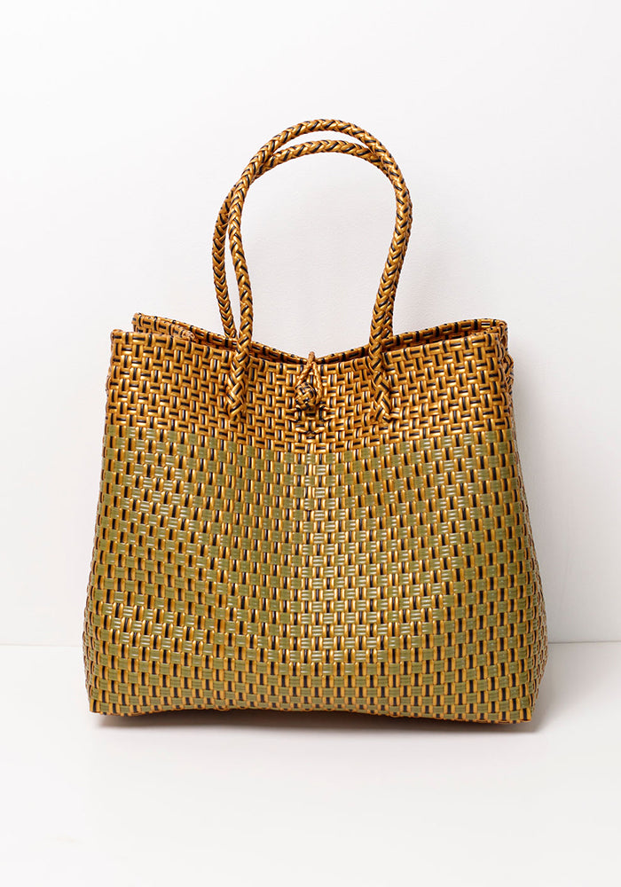 Jumbo Plastic Bucket Basket | Bronze & Olive