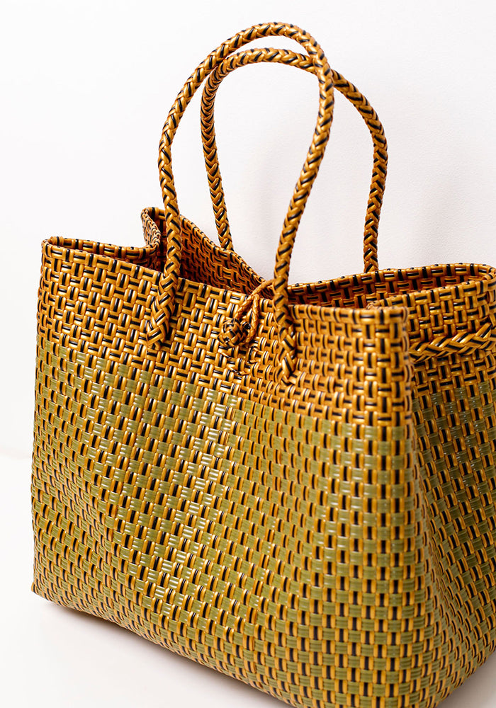 Jumbo Plastic Bucket Basket | Bronze & Olive