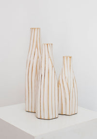 Twirl Wooden Vases | White