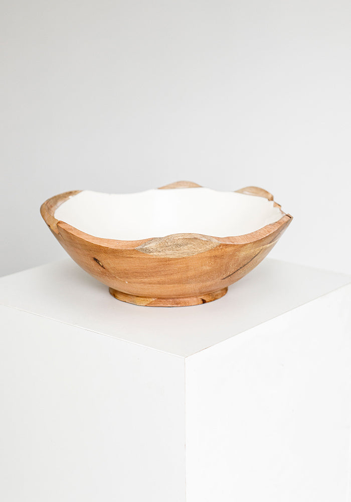 Wooden Enamel Bowl | White