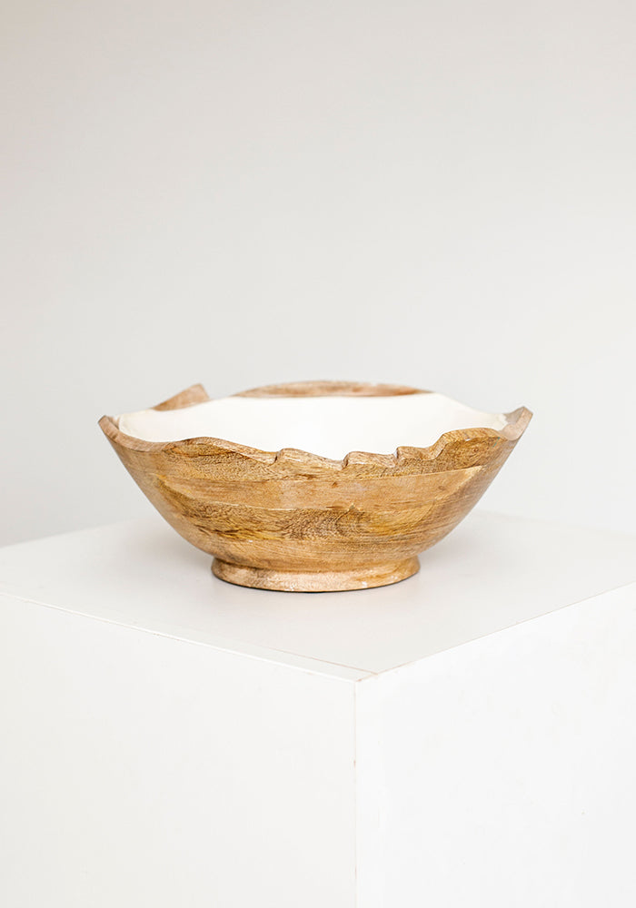 Wooden Enamel Bowl | White