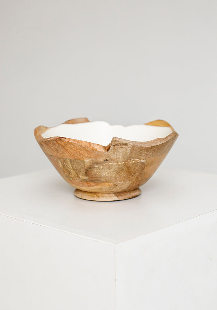 Wooden Enamel Bowl | White