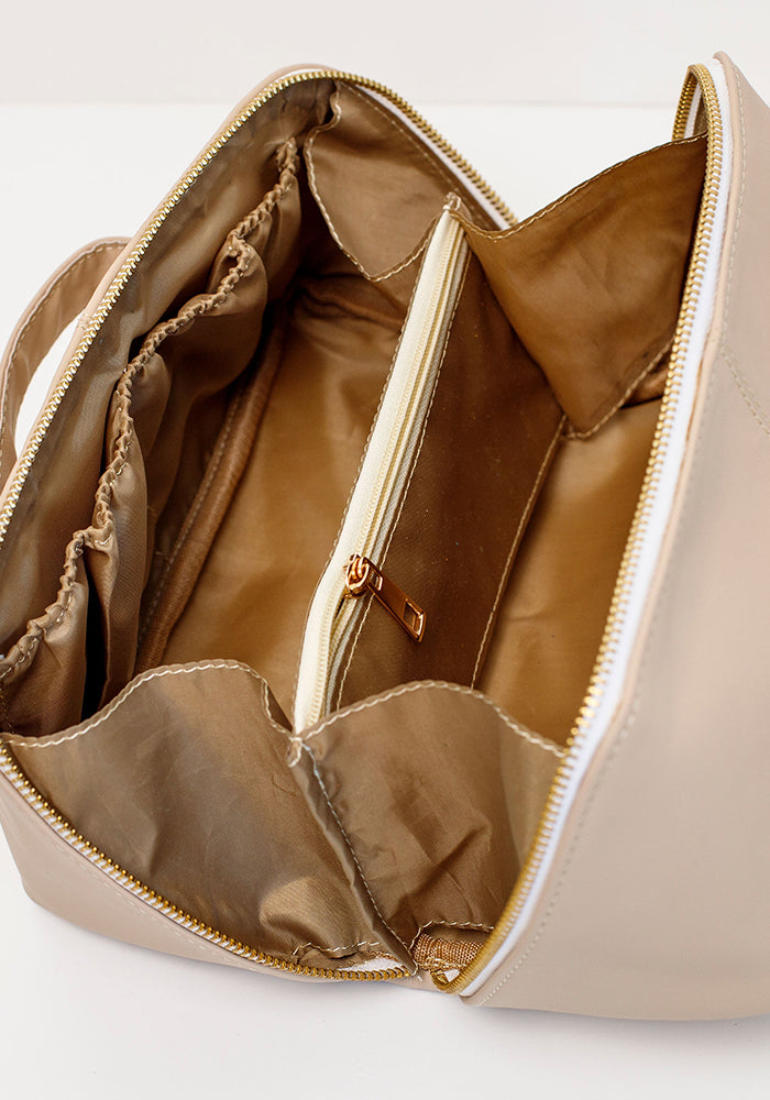 Leather Toiletry Bag | Nude