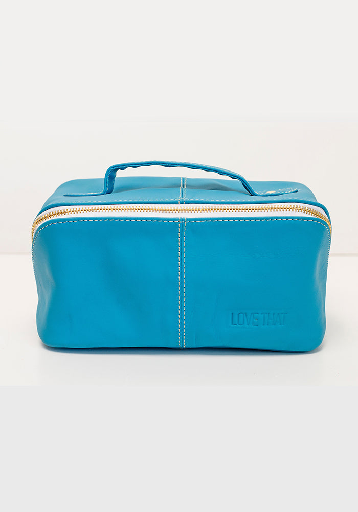 Leather Toiletry Bag | Blue