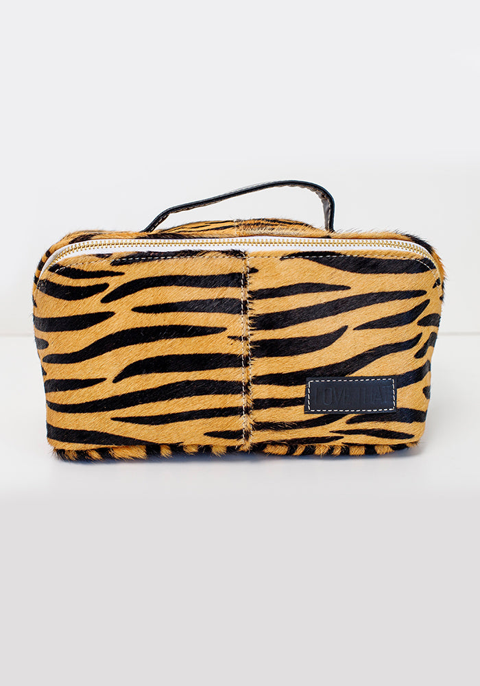 Leather Toiletry Bag | Zebra