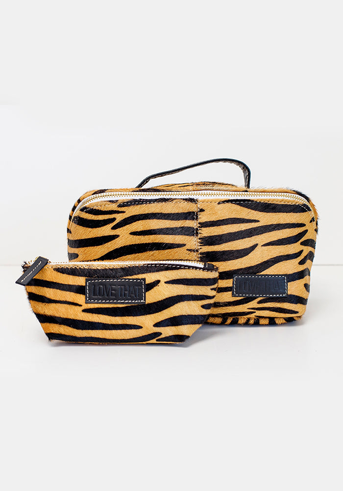 Leather Make up Purse | Zebra