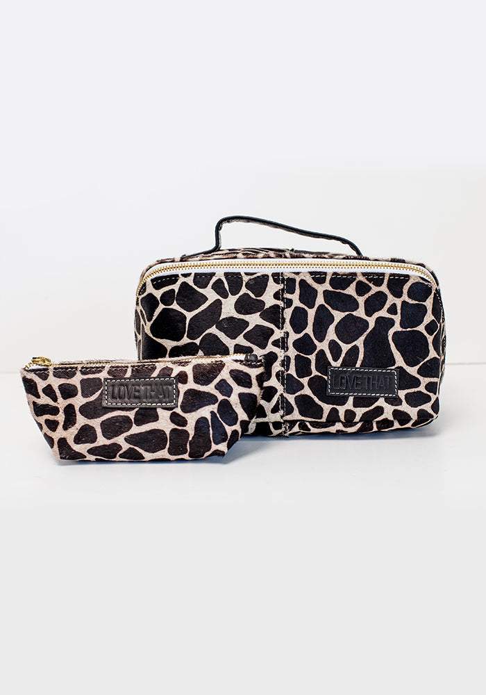 Leather Make up Purse | Giraffe