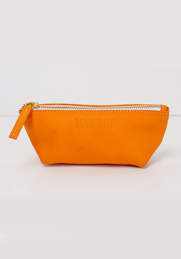 Leather Make up Purse | Orange