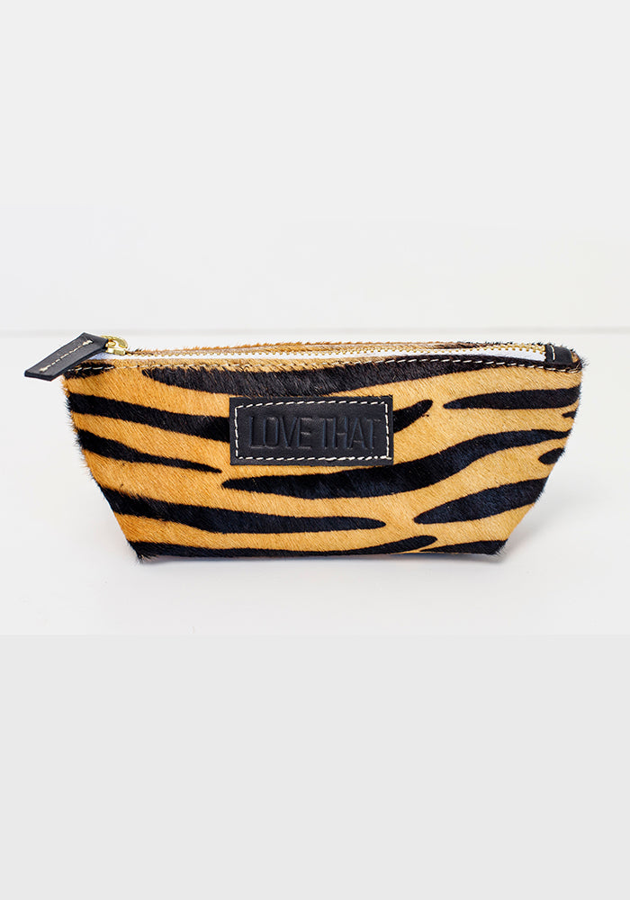 Leather Make up Purse | Zebra