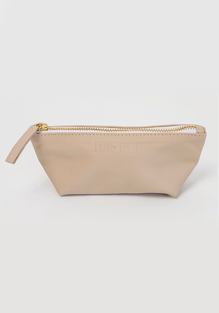 Leather Make up Purse | Nude