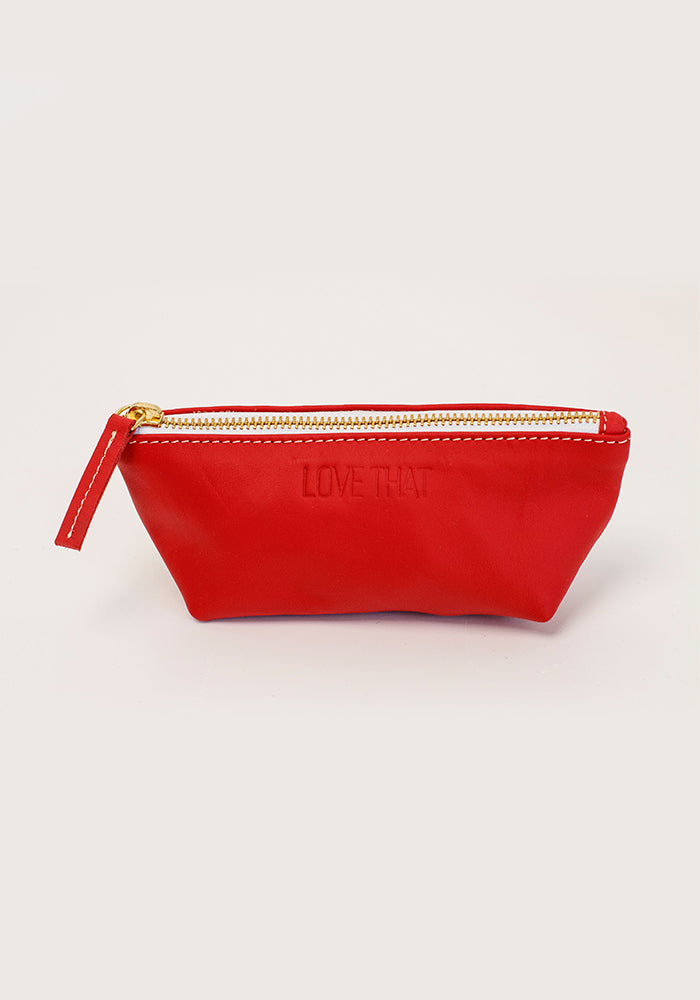 Leather Make up Purse | Red