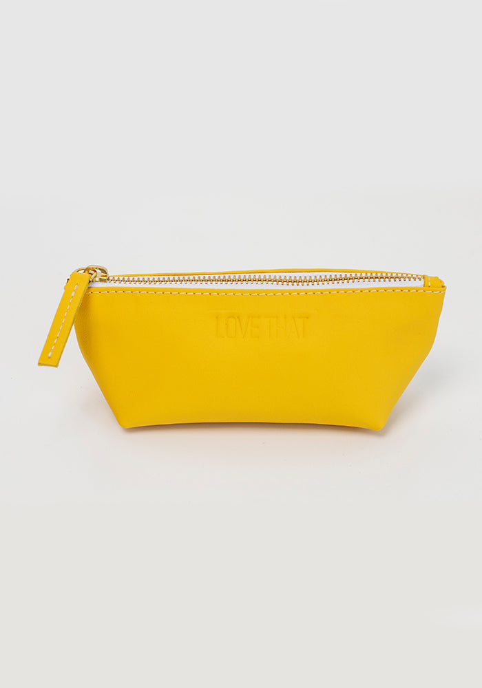 Leather Make up Purse | Yellow