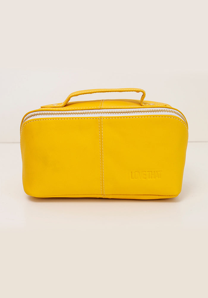 Leather Toiletry Bag | Yellow