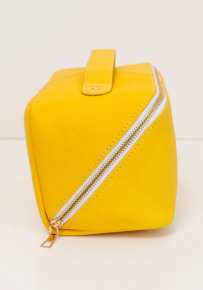 Leather Toiletry Bag | Yellow