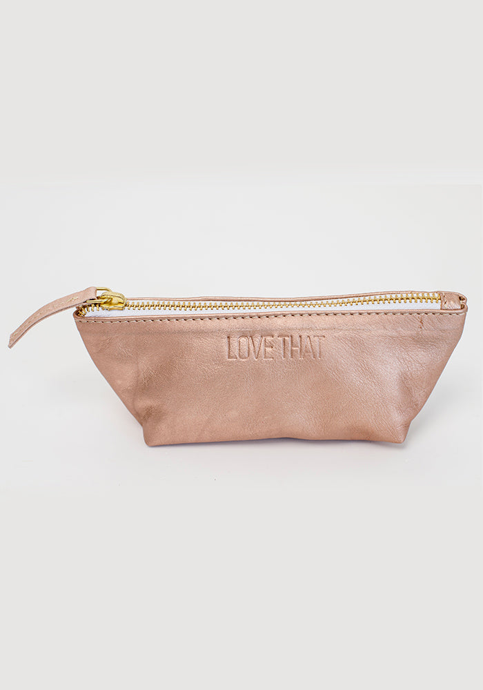 Leather Make up Purse | Rose Gold