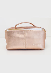 Leather Toiletry Bag | Rose Gold