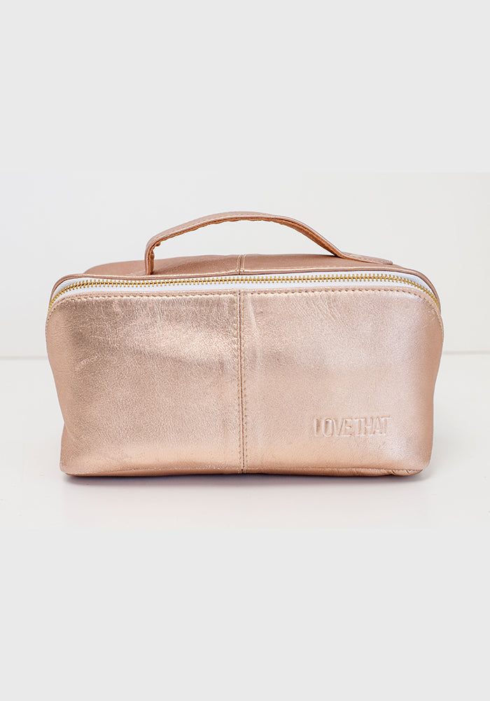 Leather Toiletry Bag | Rose Gold