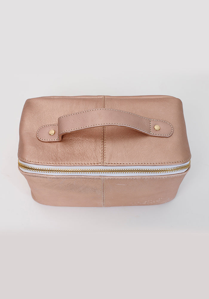 Leather Toiletry Bag | Rose Gold