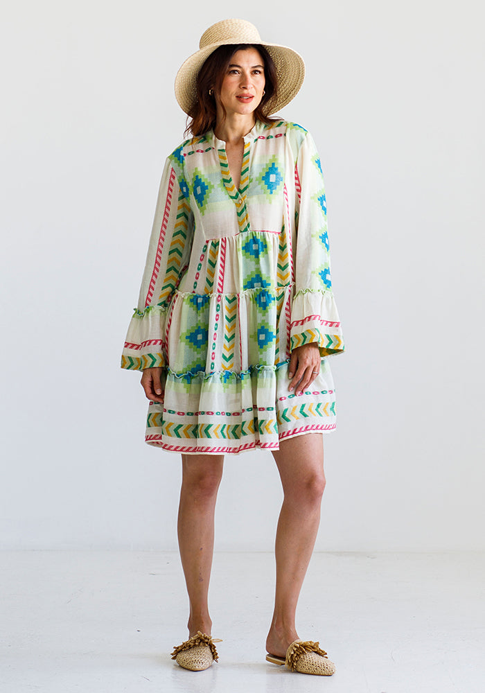 Green Bodrum Embroidered Dress