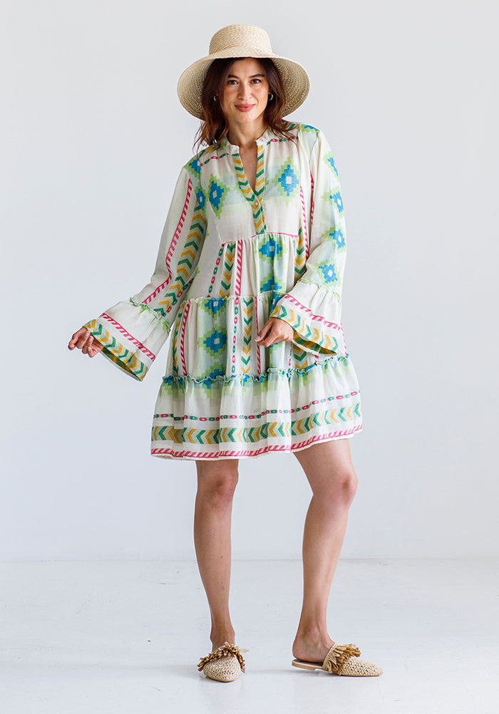 Green Bodrum Embroidered Dress