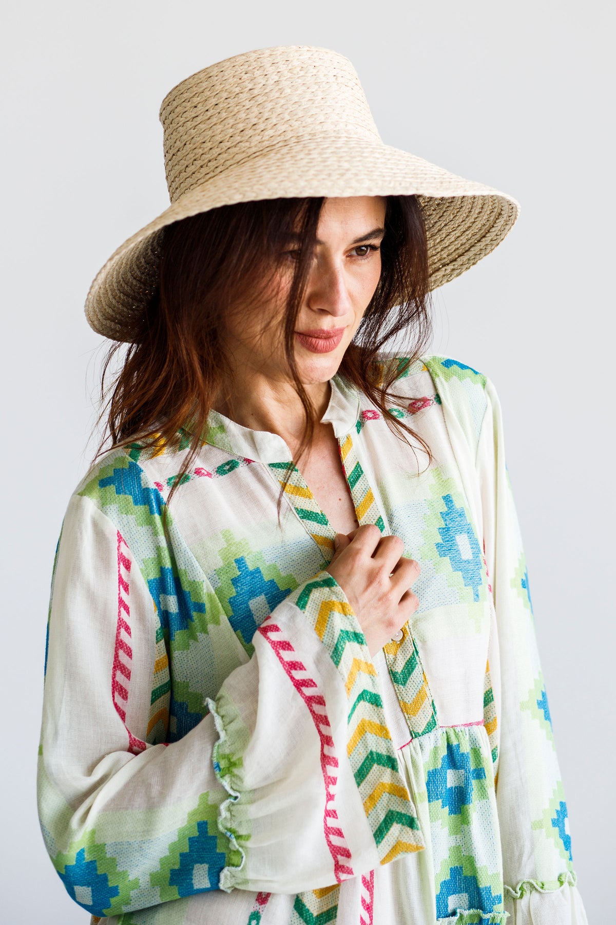 Green Bodrum Embroidered Dress