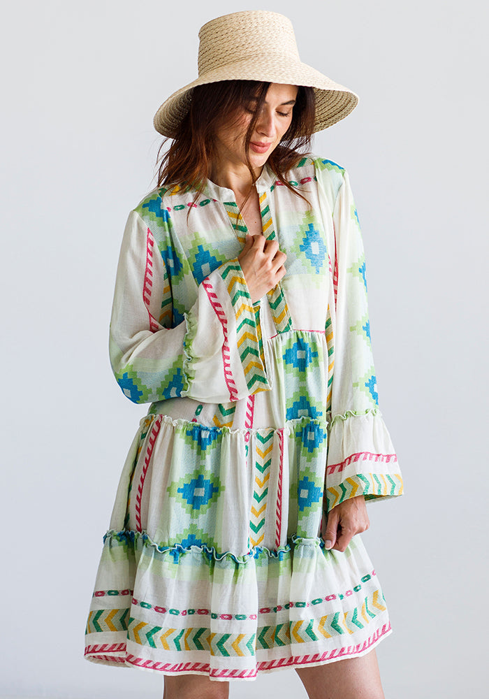 Green Bodrum Embroidered Dress