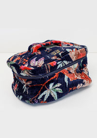 Single Velvet Cosmetic Bag | Navy