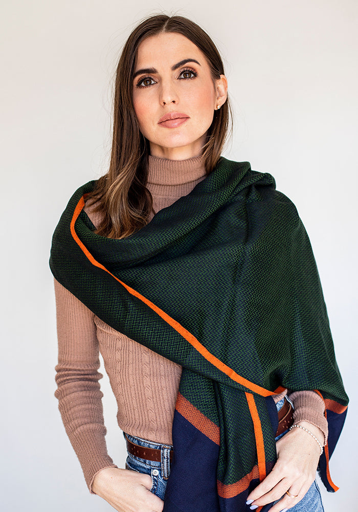 Sudsons Scarf | Green & Orange