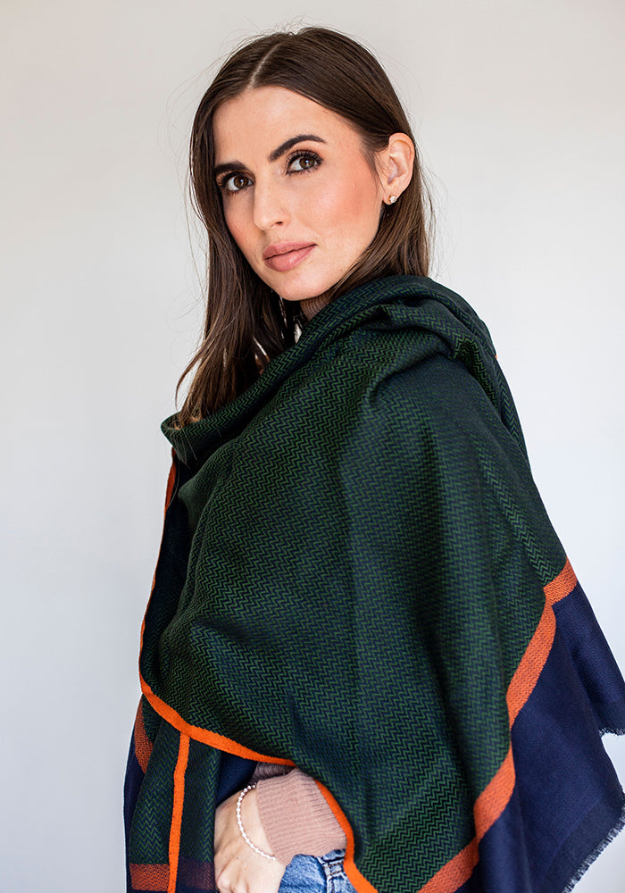 Sudsons Scarf | Green & Orange