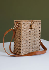 Straw Box Bag | Ecru