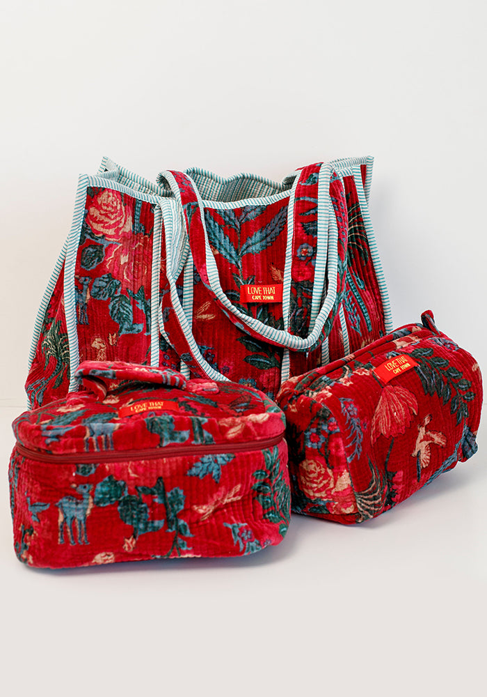 Velvet Shopper Bag | Wine