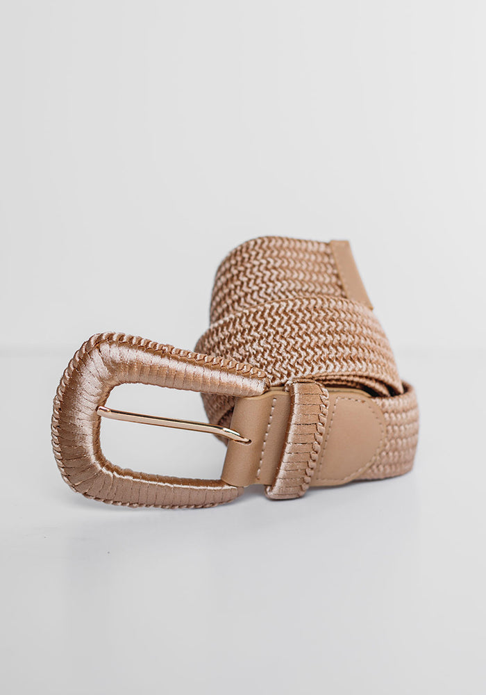 Padded Buckle Belt | Rose Gold