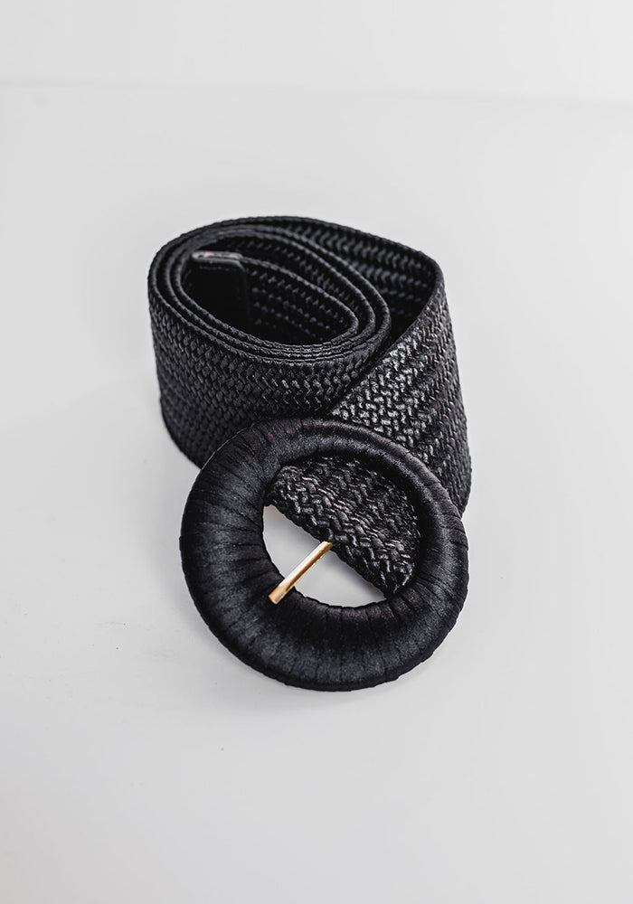 Broad Circle Buckle Belt | Black