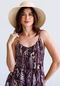 Cotton Low Back Tiered Dress | Brown