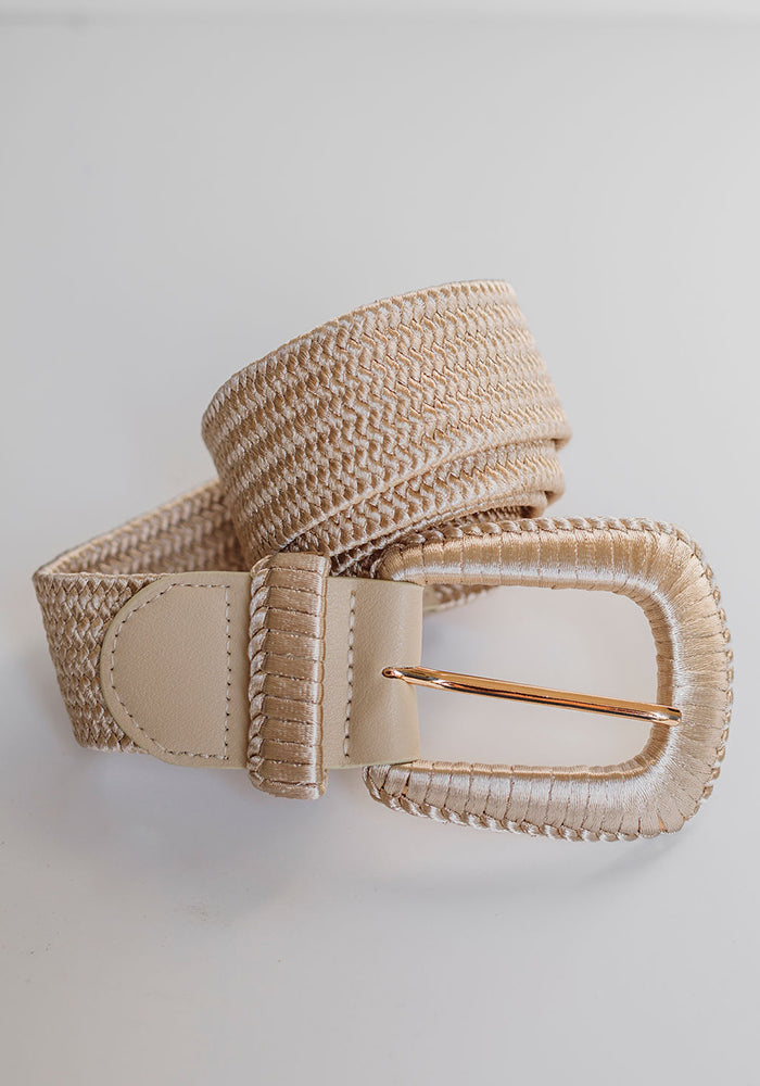 Padded Buckle Belt | Champagne
