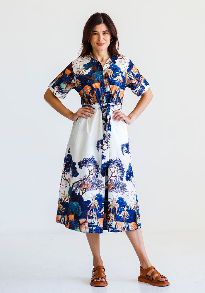 African Aﬀair Dress | Navy