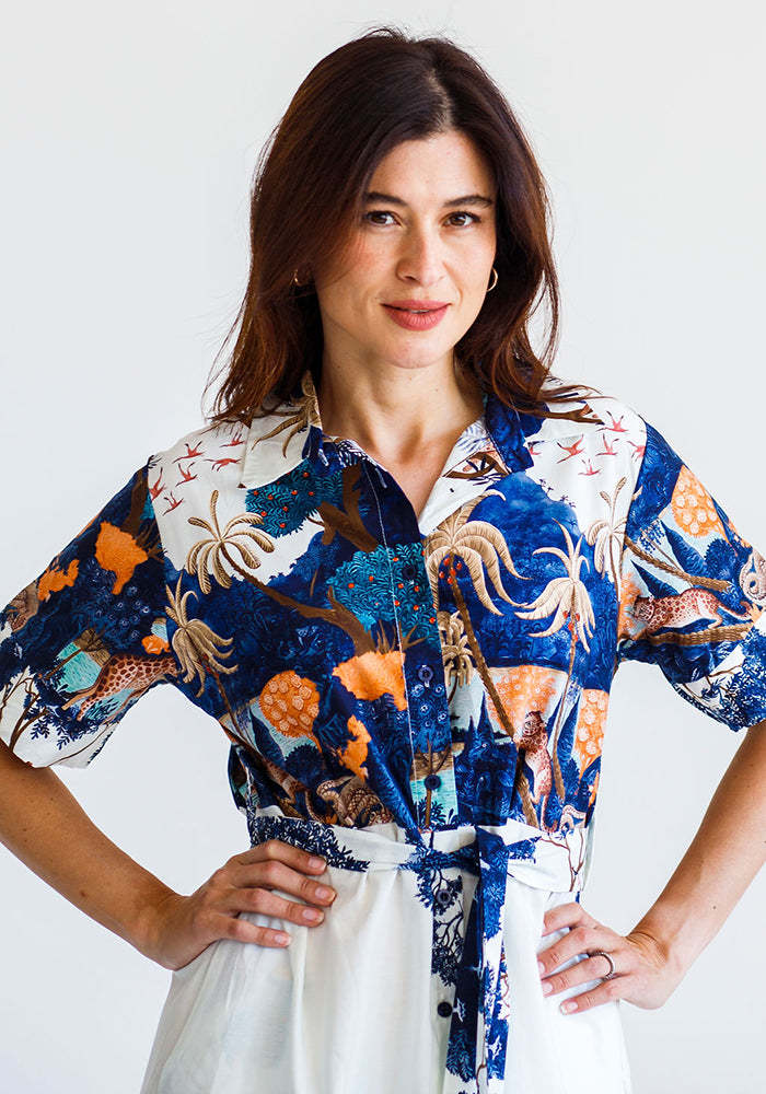 African Aﬀair Dress | Navy