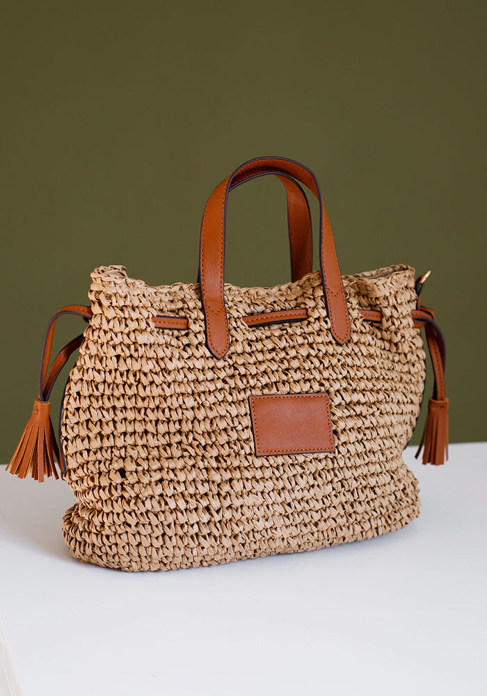 Drawstring Mini Shopper | Tan