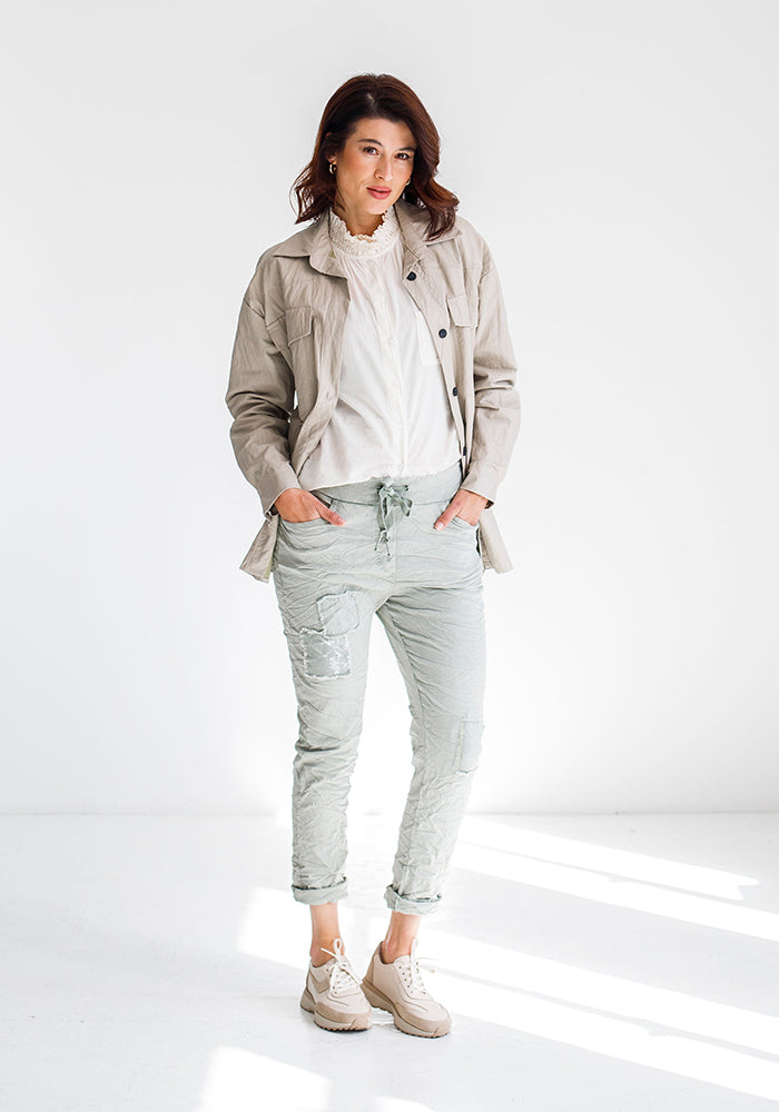 Italy Joggers | Green Sequins