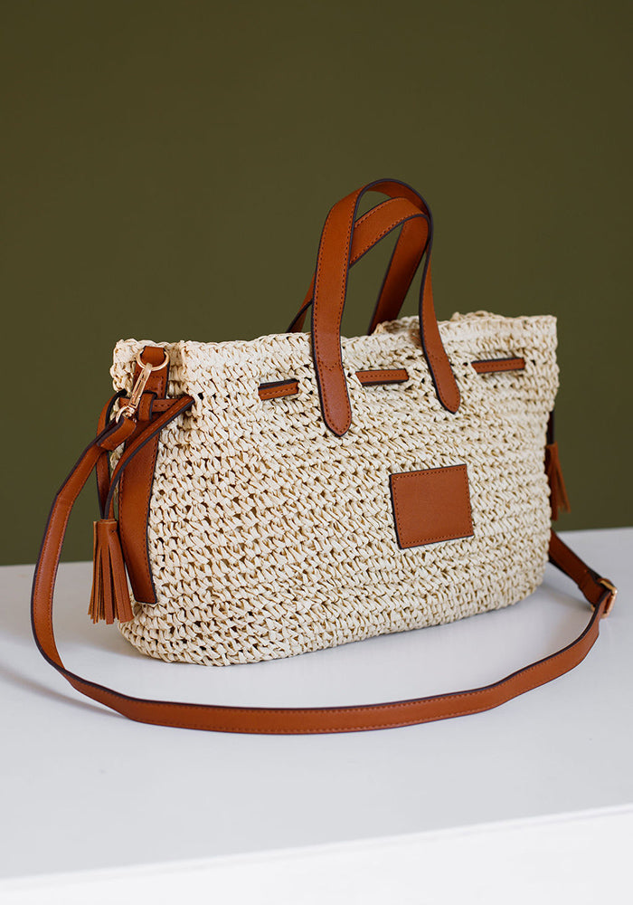 Drawstring Mini Shopper | Beige