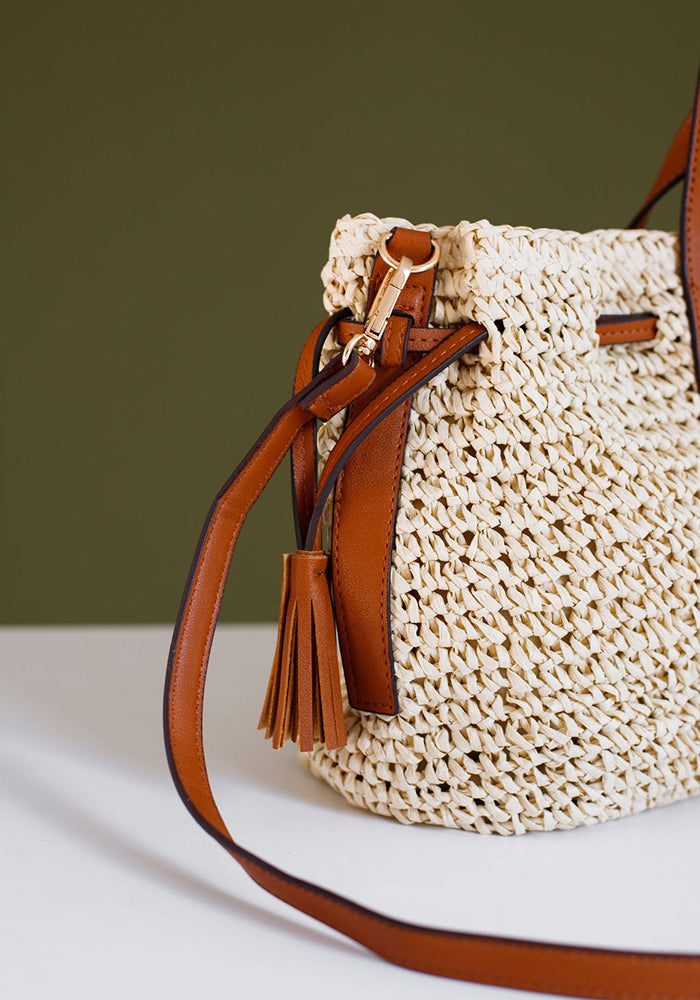 Drawstring Mini Shopper | Beige