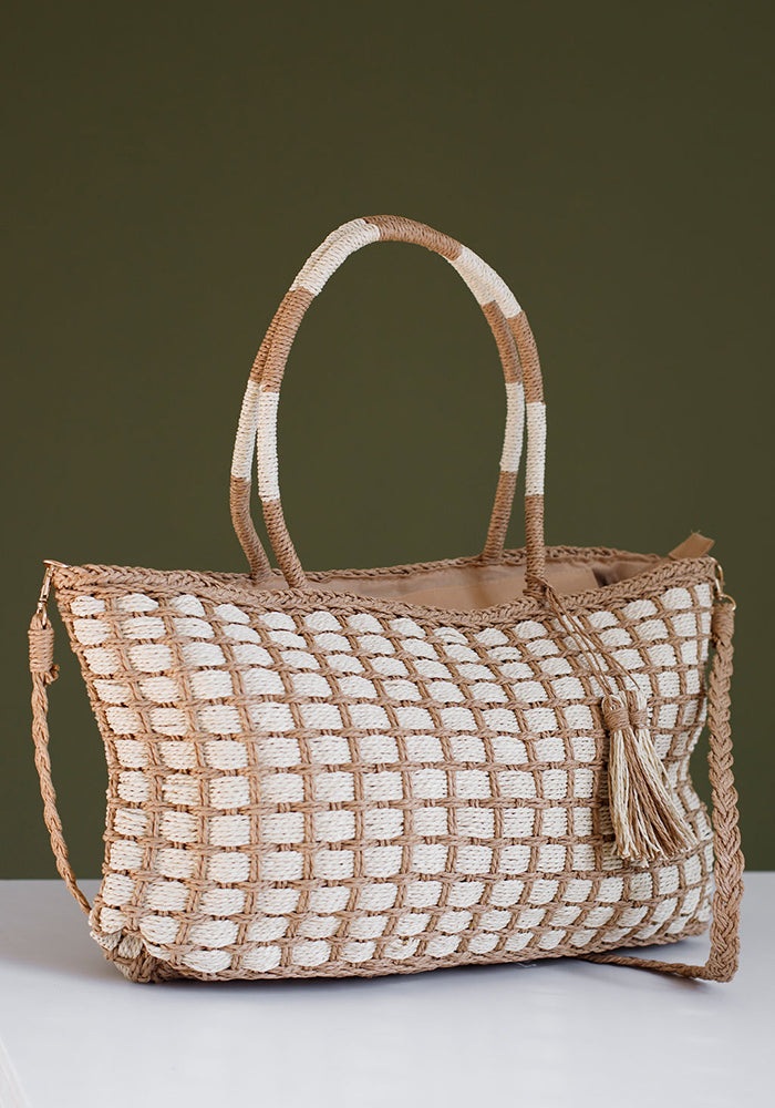 Sarah Basket Shopper | Ecru