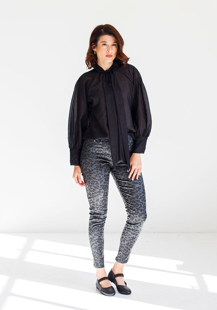 Leopard Pleather BB Pants | Grey